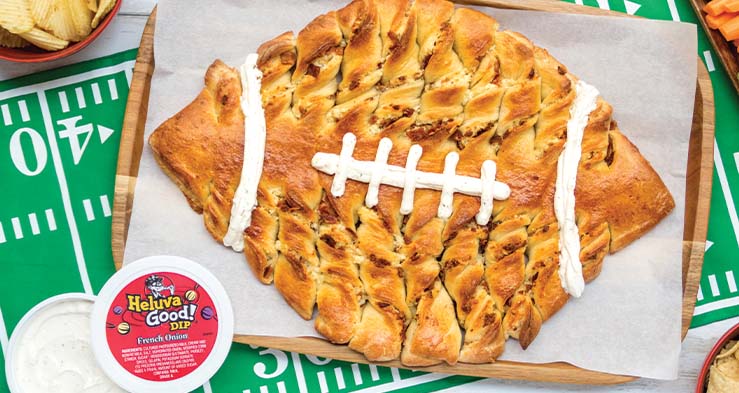 Cheesy Bacon Football Bread Twists